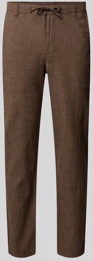 Selected regular fit stoffen broek van katoen-linnenmix