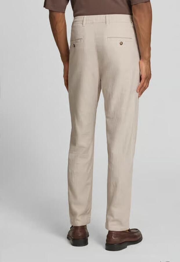 Selected regular fit stoffen broek van katoen-linnenmix - Foto 2