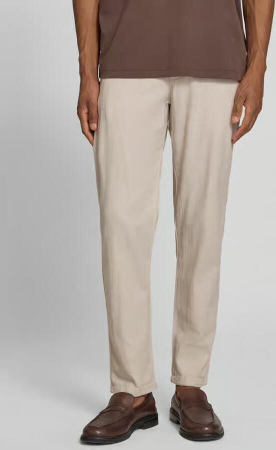 Selected regular fit stoffen broek van katoen-linnenmix - Foto 3