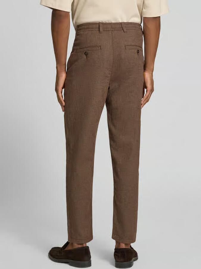 Selected regular fit stoffen broek van katoen-linnenmix - Foto 2