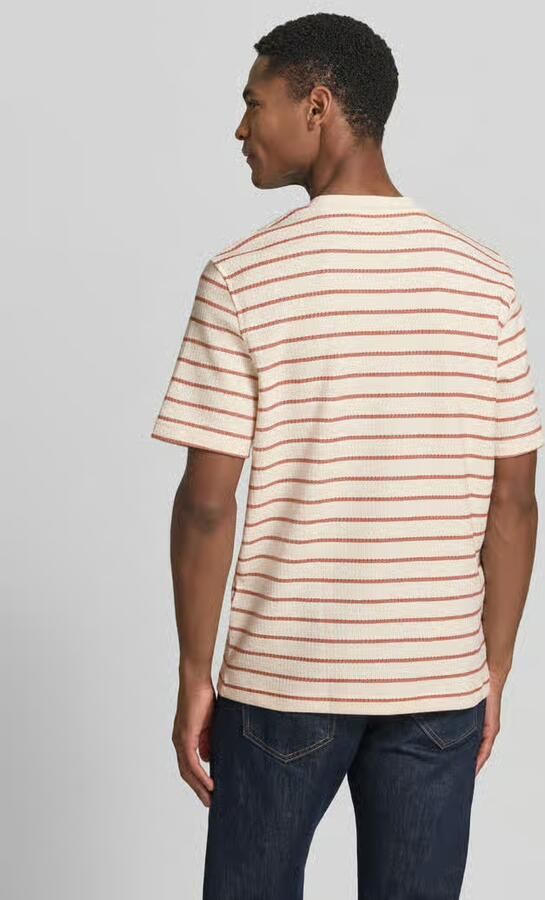 SELECTED MEN Heren Polo's & T-shirts Slhdjango Stripe Ss O-neck Tee Creme - Foto 6