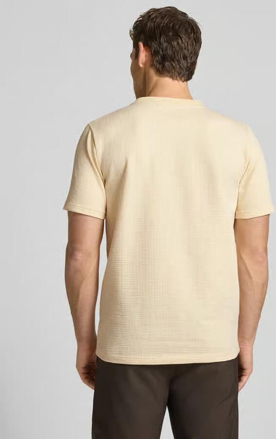 SELECTED MEN Heren Polo's & T-shirts Slhsander Seersucker Ss O-neck Tee Creme - Foto 7