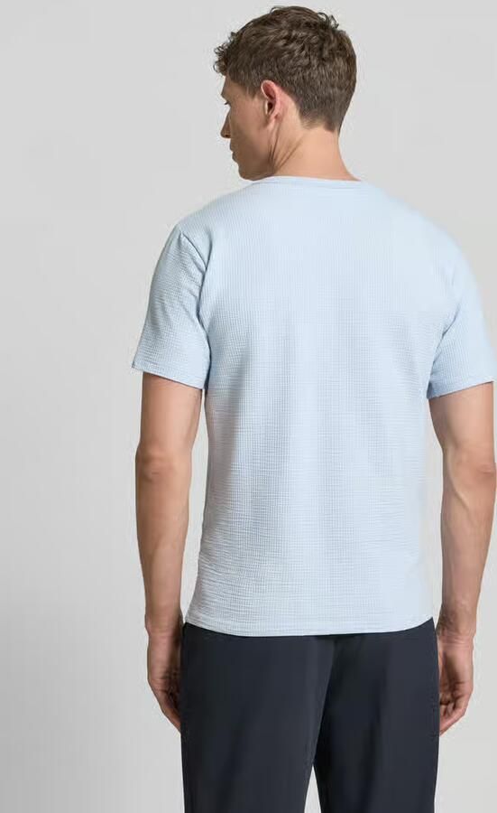 SELECTED MEN Heren Polo's & T-shirts Slhsander Seersucker Ss O-neck Tee Lichtblauw - Foto 7