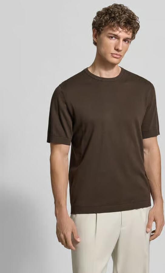 SELECTED MEN Heren Polo's & T-shirts Slhtorino Ss Knit Crew Neck Noos Bruin - Foto 11