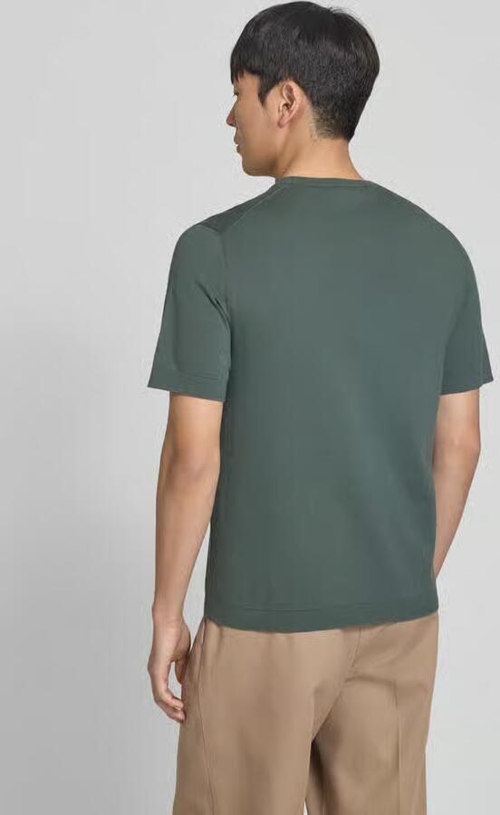 SELECTED MEN Heren Polo's & T-shirts Slhtorino Ss Knit Crew Neck Noos Donkergroen - Foto 9