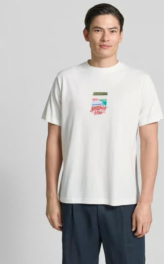 Selected regular fit T-shirt van puur katoen model 'ASPEN' - Foto 5