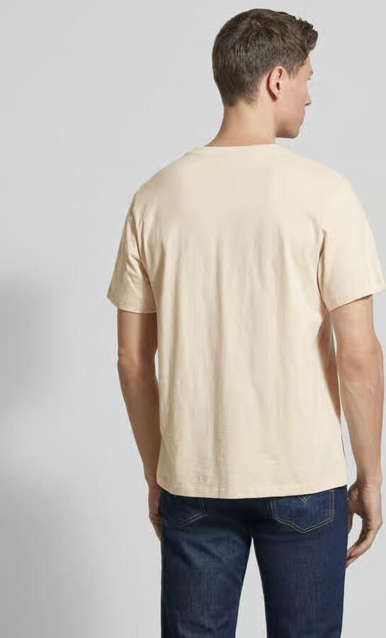 SELECTED MEN Heren Polo's & T-shirts Slhaspen Slub Ss O-neck Tee Noos Beige - Foto 7