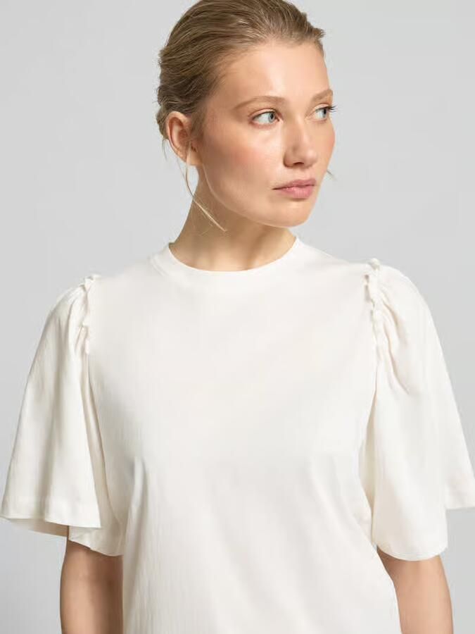 SELECTED WOMEN Dames Tops & T-shirts Slfpenelope 2 4 Ruffle Tee Ecru - Foto 5