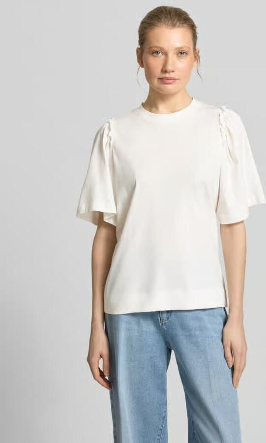 SELECTED WOMEN Dames Tops & T-shirts Slfpenelope 2 4 Ruffle Tee Ecru - Foto 7