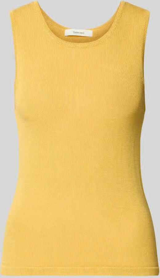 SELECTED WOMEN Dames Tops & T-shirts Slfmoon Sus Sl Knit Top Oker - Foto 6