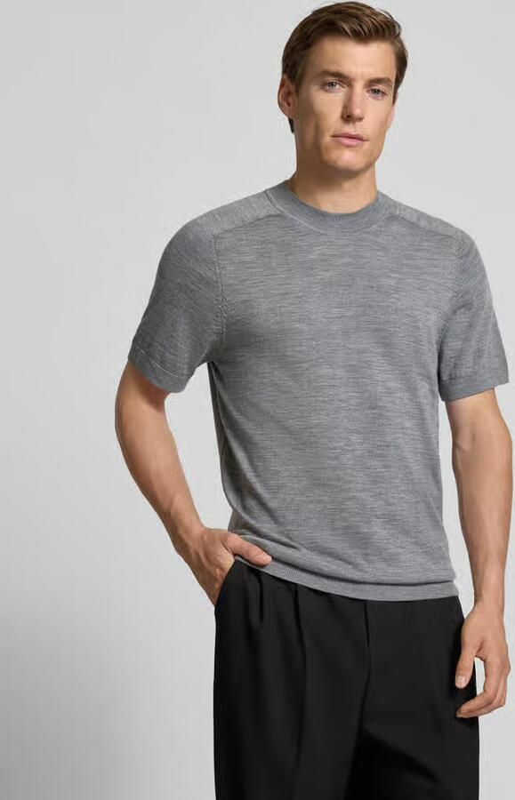Selected Homme Regular fit T-shirt van zuivere wol - Foto 2