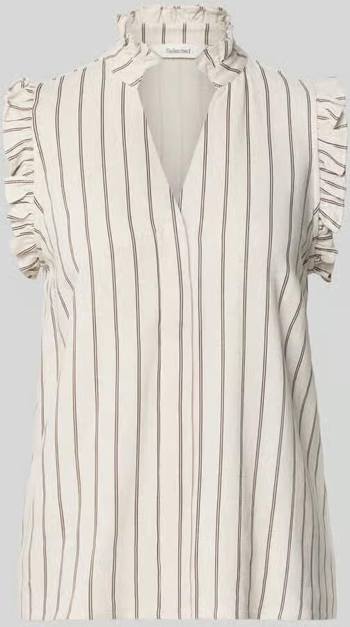 Selected regular fit top met linnengehalte model 'VIVA' - Foto 2
