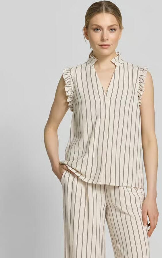 Selected regular fit top met linnengehalte model 'VIVA' - Foto 3