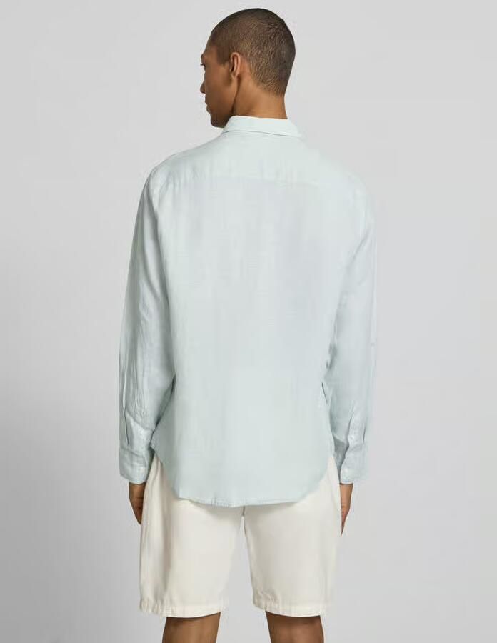 Selected Overhemd Lange Mouw Noos Regkylian-Linen Shirt Aqua Gray White - Foto 3