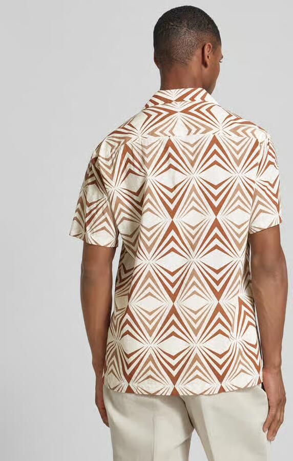 SELECTED HOMME regular fit overhemd SLHREG met all over print beige