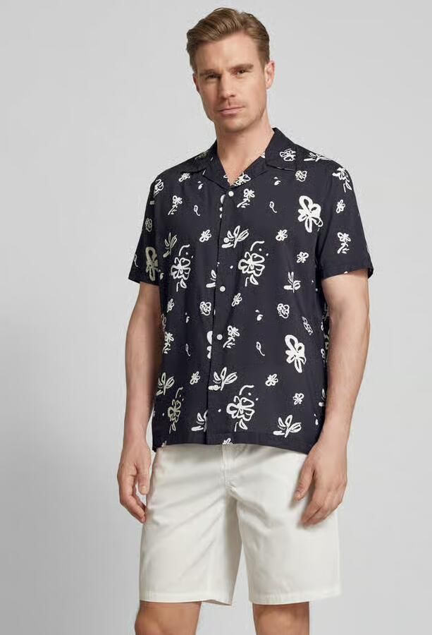 Selected Homme Regular fit vrijetijdsoverhemd met all-over motief - Foto 2