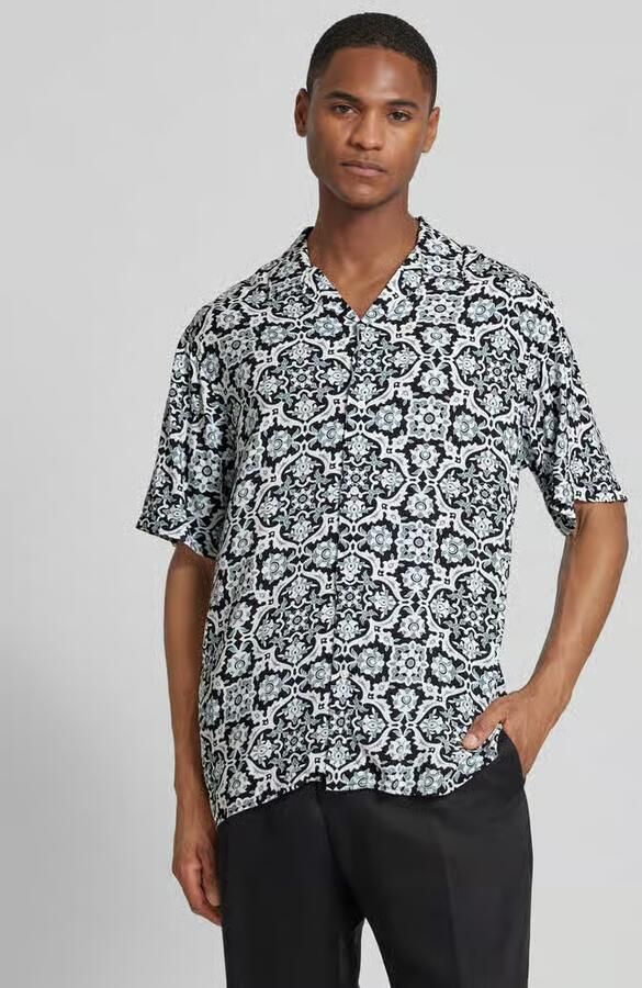 Selected Homme Regular fit vrijetijdsoverhemd met all-over motief - Foto 2