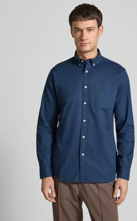 SELECTED HOMME regular fit overhemd SLHREGRICK-OX met katoen donkerblauw - Foto 9