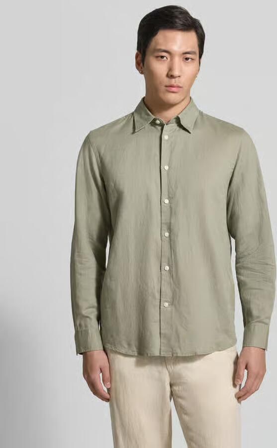 Selected Homme regular fit vrijetijdsoverhemd van mix van katoen en linnen model 'CLAY LINENBLEND' - Foto 6