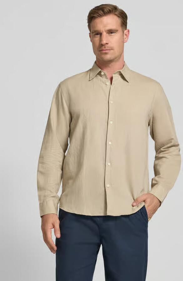 Selected Homme regular fit vrijetijdsoverhemd van mix van katoen en linnen model 'CLAY LINENBLEND' - Foto 10
