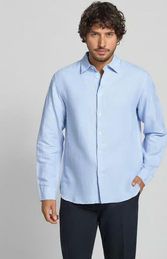Selected Homme regular fit vrijetijdsoverhemd van mix van katoen en linnen model 'CLAY LINENBLEND' - Foto 3
