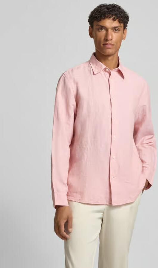Selected Homme regular fit vrijetijdsoverhemd van mix van katoen en linnen model 'CLAY LINENBLEND' - Foto 4