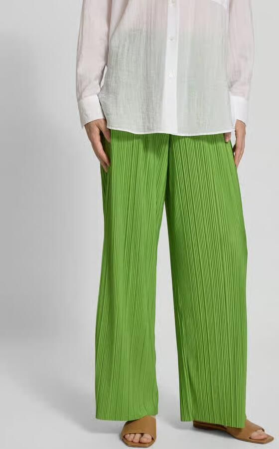 Selected Femme Regular fit wijde broek in plissélook model 'ELLIE' - Foto 3
