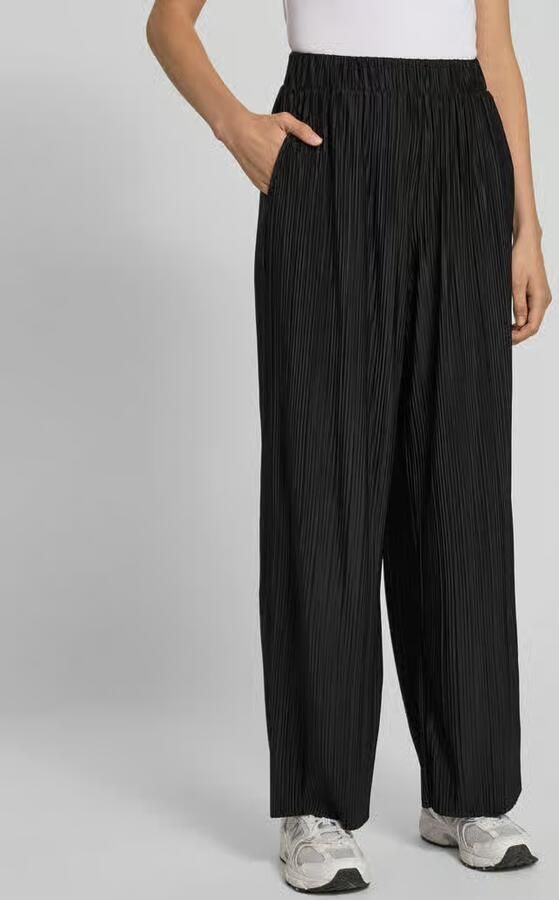 Selected Regular fit wijde broek in plissélook model 'FELLIE' - Foto 2