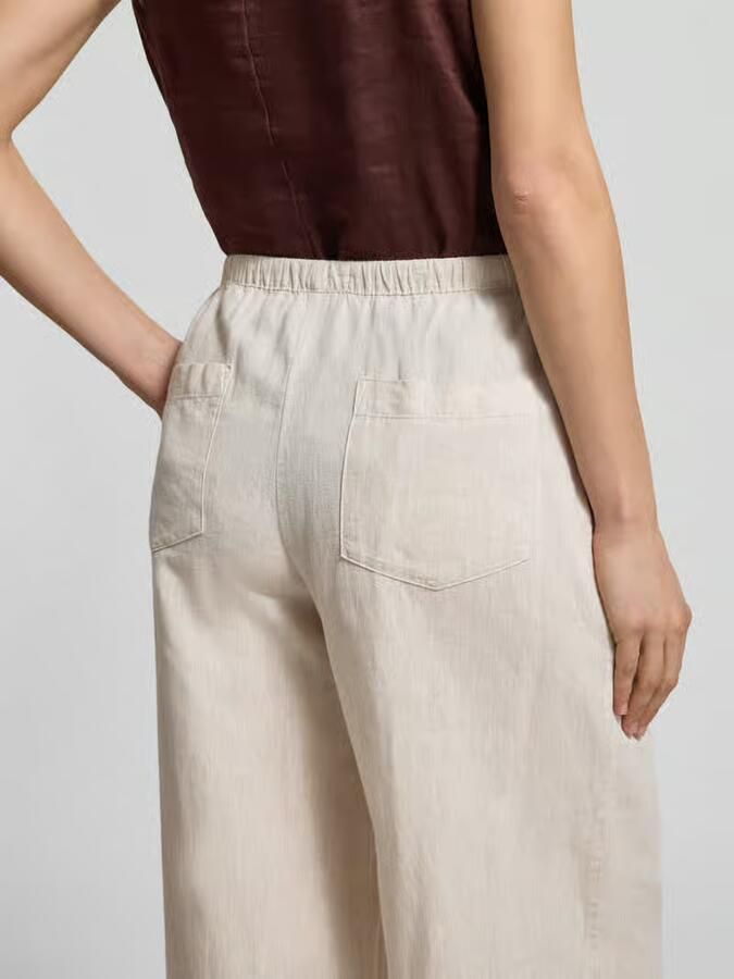Selected regular fit wijde broek van linnen-katoenmix model 'LUISA'