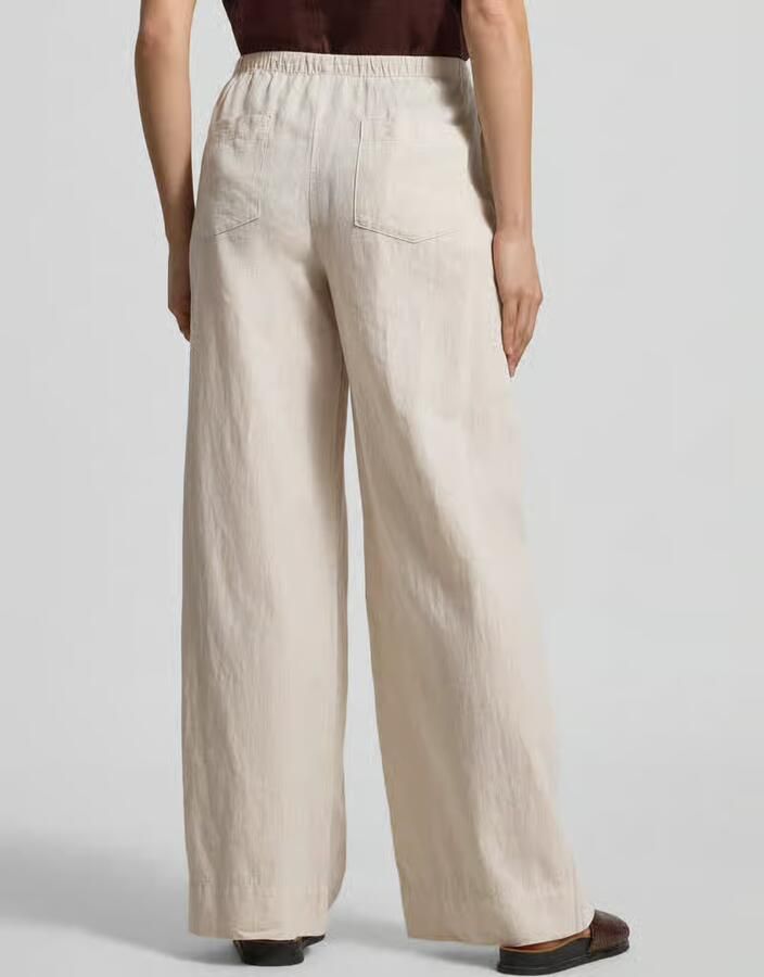 Selected regular fit wijde broek van linnen-katoenmix model 'LUISA'
