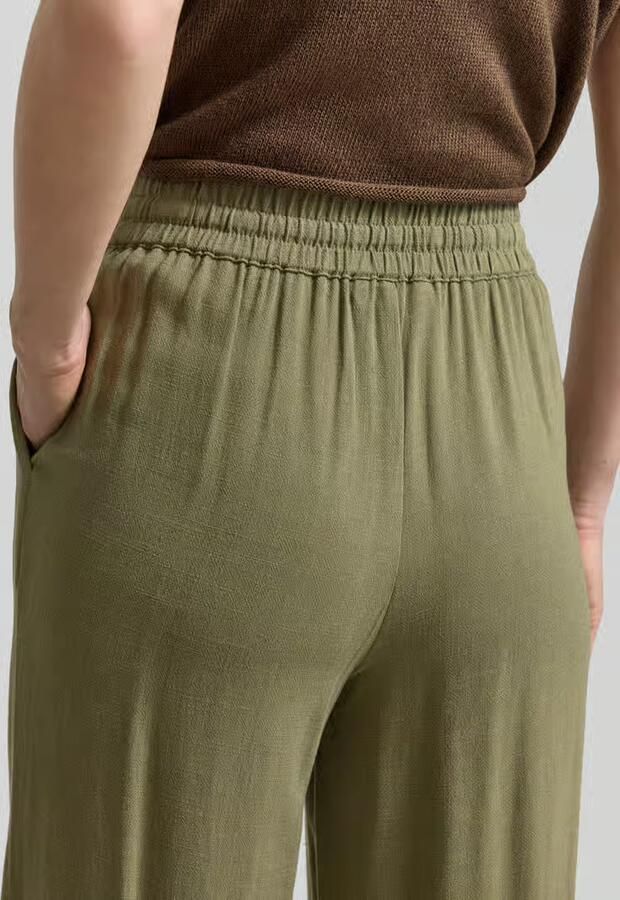 Selected regular fit wijdte broek van mix van viscose en linnen model 'VIVA-GULIA' - Foto 5