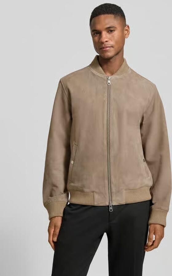 Selected Homme Regular fit bomberjack van echt geitenleer model 'ARCHIVE' - Foto 2