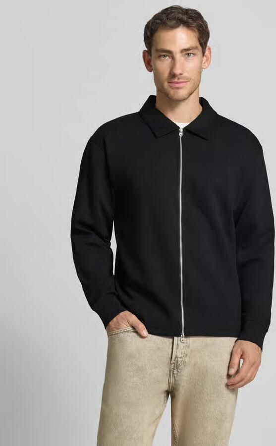 SELECTED MEN Heren Overshirts Slhtom Soft Full Zip Sweat Noos Zwart - Foto 7