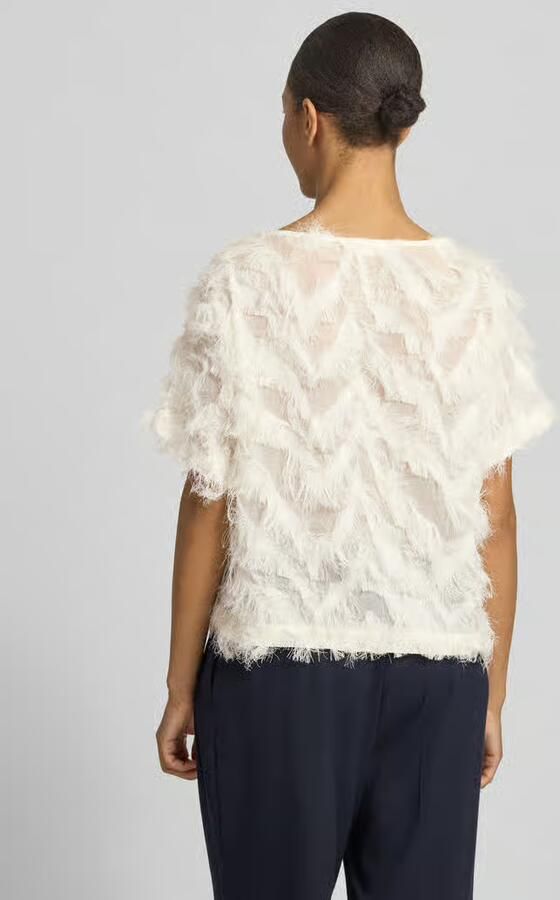 SELECTED WOMEN Dames Tops & T-shirts Slfmyline Ss Boat Neck Top Gebroken Wit - Foto 6