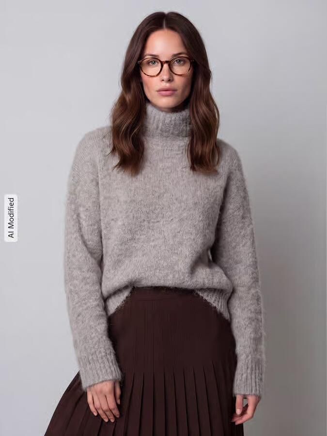 Selected relaxed fit coltrui van alpacamix model 'GABRIELLA' - Foto 2