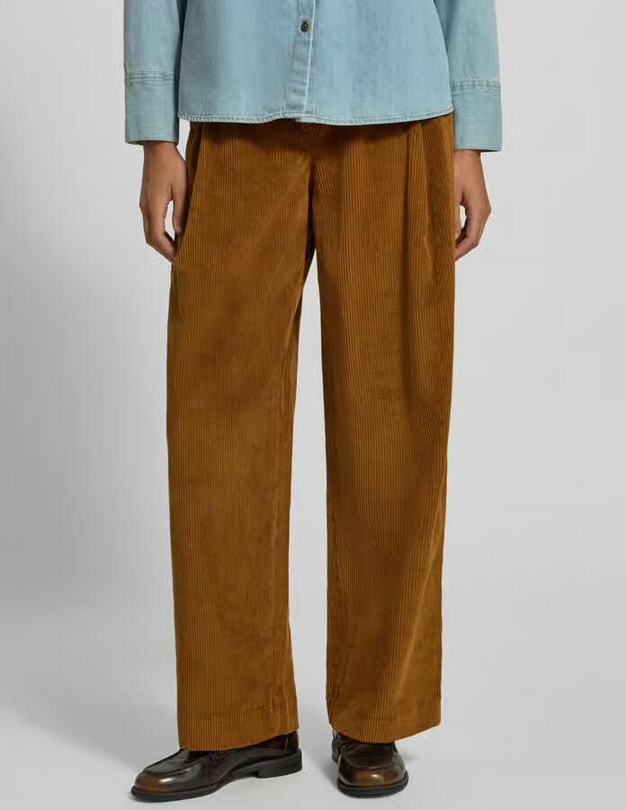 Selected Wide fit corduroy broek van katoenmix model 'ROJA' - Foto 2