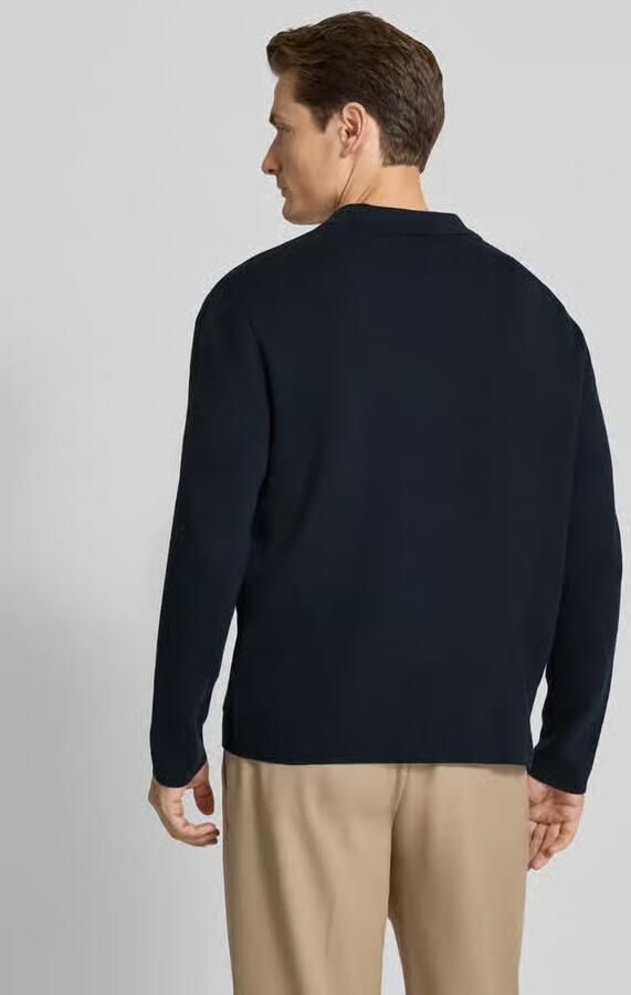 SELECTED MEN Heren Truien & Vesten Slhmike Light Ls Knit Relaxed Polo Cardigan Donkerblauw - Foto 7