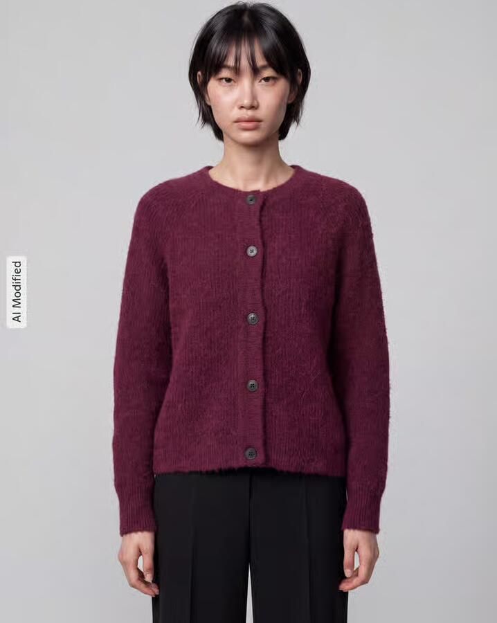 SELECTED WOMEN Dames Truien & Vesten Slflulu Ls Knit Short Cardigan Bordeaux - Foto 9
