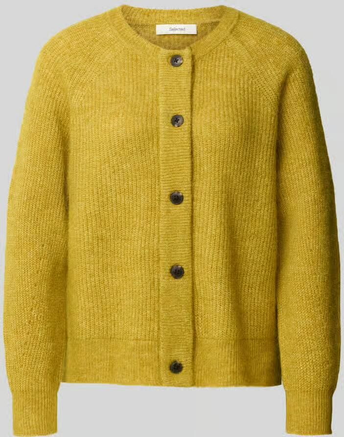 Selected relaxed fit gebreid jack van wolmix model 'LULU'