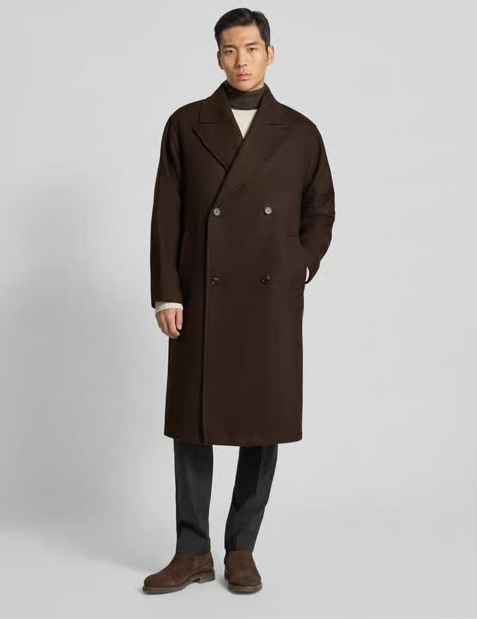 Selected Homme Relaxed fit lange jas van wolmix model 'SIMON' - Foto 2