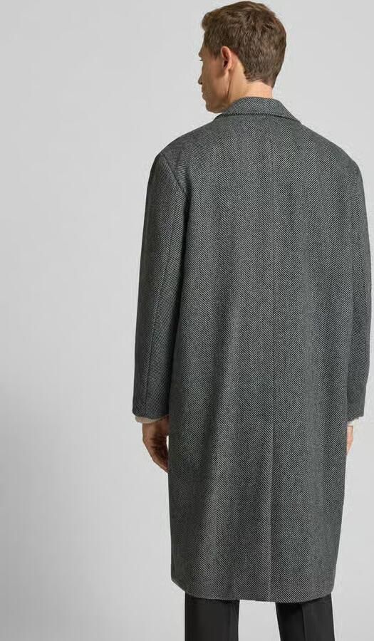 Selected Relaxed fit lange wollen jas met reverskraag model 'MILOS'