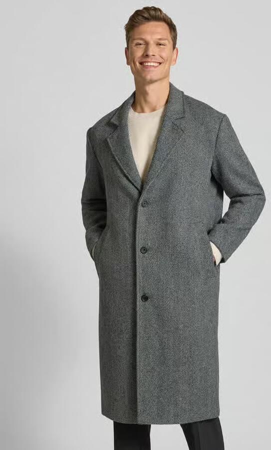 Selected Relaxed fit lange wollen jas met reverskraag model 'MILOS' - Foto 2
