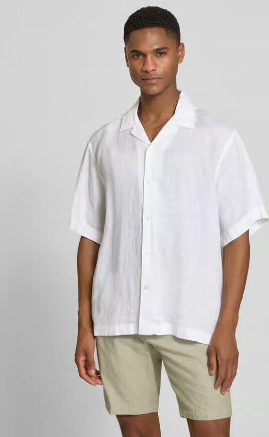 Selected relaxed fit linnen overhemd met resortkraag model 'KYLIAN' - Foto 2