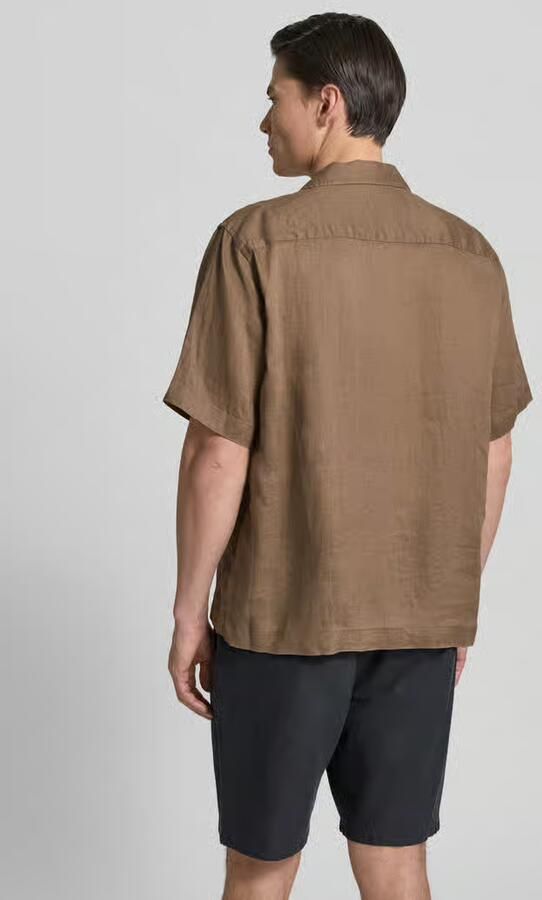 Selected relaxed fit linnen overhemd met resortkraag model 'KYLIAN' - Foto 3
