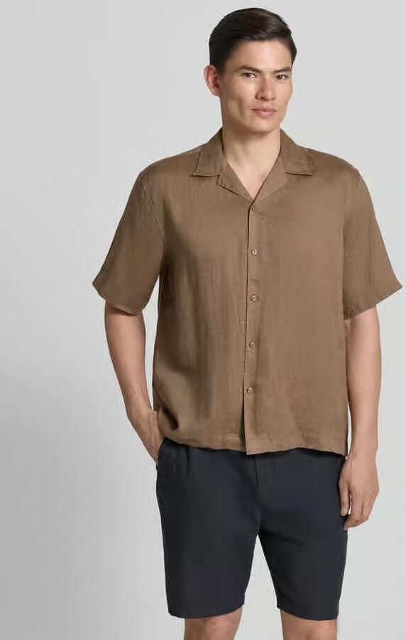Selected relaxed fit linnen overhemd met resortkraag model 'KYLIAN' - Foto 2