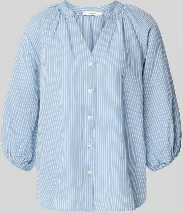 Selected relaxed fit overhemdblouse mix van katoen en linnen model 'ALBERTA' - Foto 8