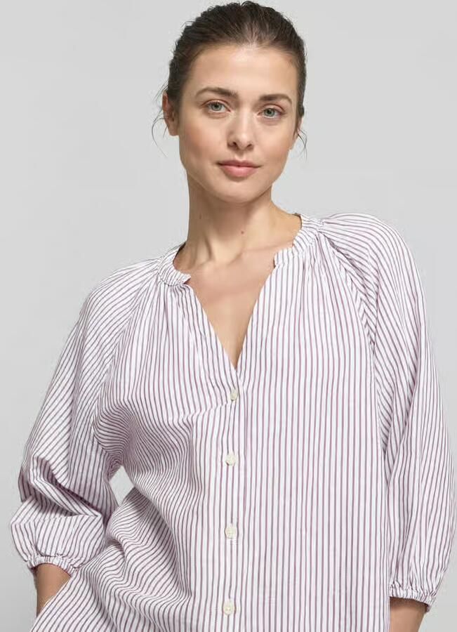 Selected relaxed fit overhemdblouse mix van katoen en linnen model 'ALBERTA' - Foto 4