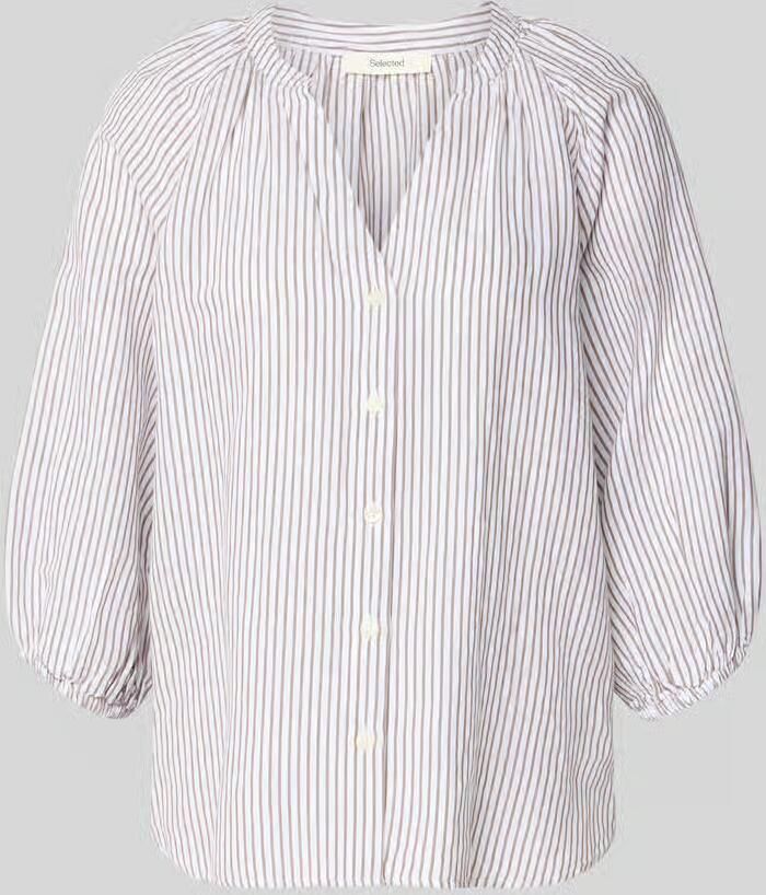Selected relaxed fit overhemdblouse mix van katoen en linnen model 'ALBERTA' - Foto 5
