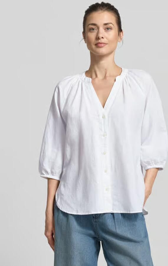 Selected relaxed fit overhemdblouse mix van katoen en linnen model 'ALBERTA' - Foto 2