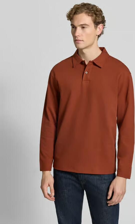 Selected relaxed fit poloshirt van katoenmix model 'AIDEN' - Foto 3